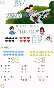 一年级数学【下册】2_20以内的退位减法第14页 全文内容【人教版】